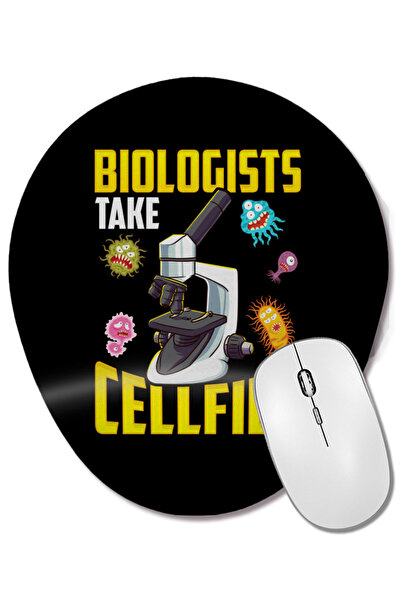 BASKI DÜNYASI Biologi face selfie-uri cu microscopul, mouse pad oval cu suport pentru încheietura mâinii