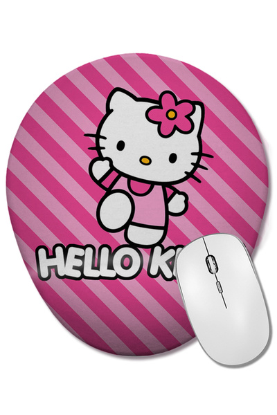 BASKI DÜNYASI Mouse Pad oval Hello Kitty cu suport pentru încheietura mâinii