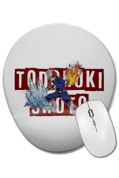 BASKI DÜNYASI Todoroki Shoto Todoroki Mouse Pad oval cu suport pentru încheie...