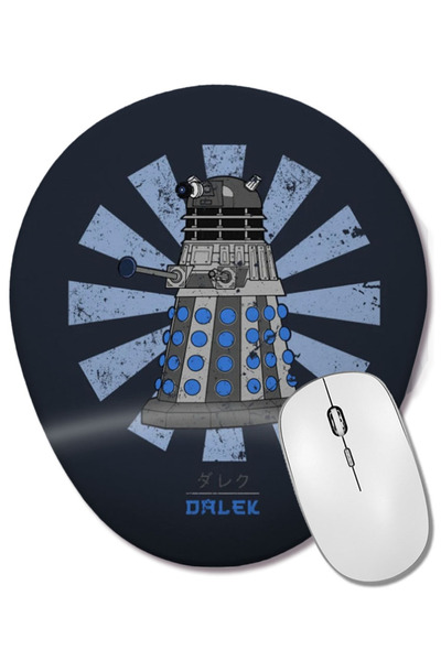 BASKI DÜNYASI Mouse Pad oval Dalek Retro japonez Dr Who cu suport pentru înch...