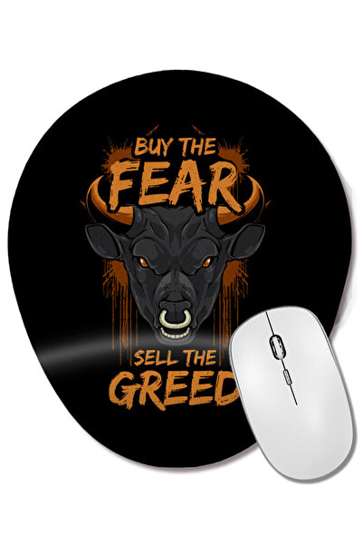 BASKI DÜNYASI Cumpărați The Fear Sell The Greed, mouse pad oval cu suport pen...