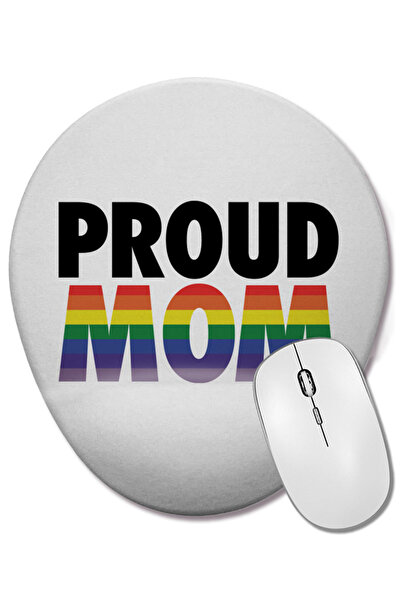 BASKI DÜNYASI Mouse Pad oval Pride Proud Mom cu suport pentru încheietura mâinii