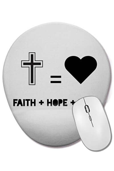 BASKI DÜNYASI Mouse Pad oval Fhope Love cu suport pentru încheietura mâinii