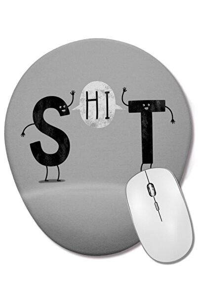 BASKI DÜNYASI Mouse Pad oval Deu Shit cu suport pentru încheietura mâinii