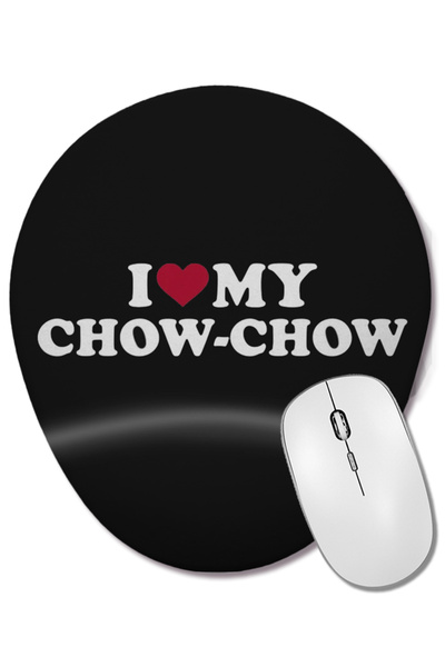 BASKI DÜNYASI Chow Chow I Love My Chow Chow Mouse Pad oval cu suport pentru î...