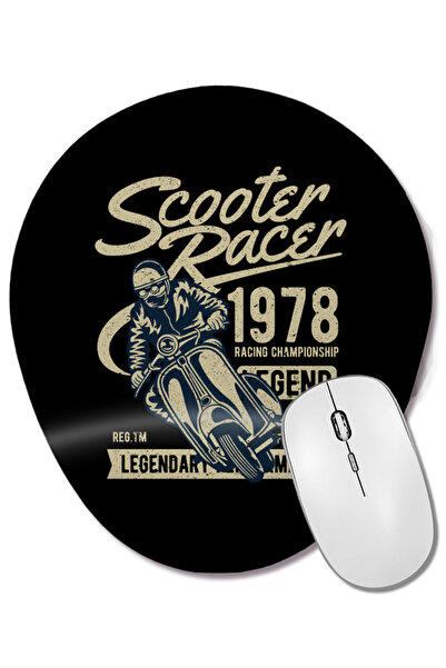 BASKI DÜNYASI Scooter Racer 1978 Mouse Pad oval cu suport pentru încheietura ...