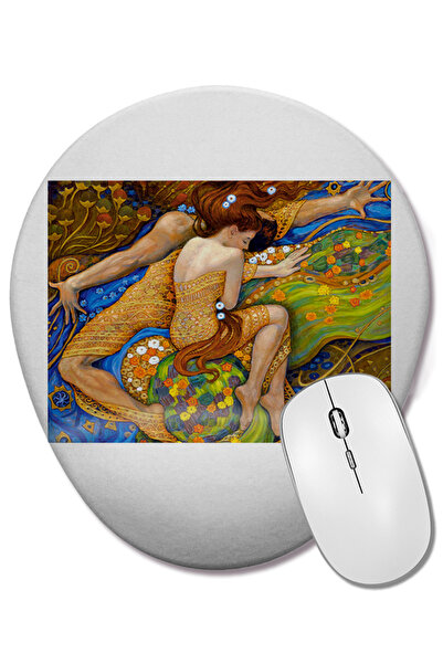 BASKI DÜNYASI Irina Karkabi (2) Mouse Pad oval cu suport pentru încheietura m...