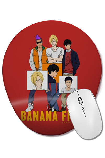BASKI DÜNYASI Banana Fish 03 Mouse Pad oval cu suport pentru încheietura mâinii