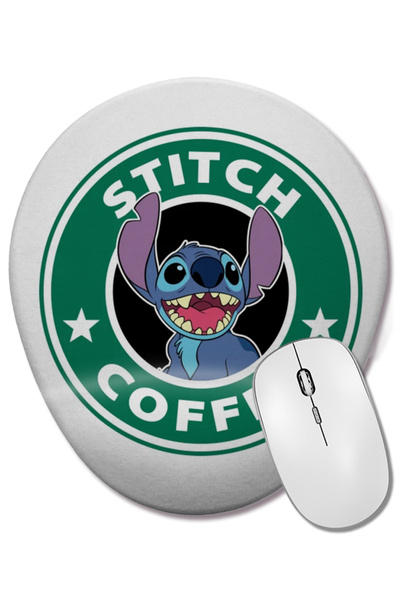 BASKI DÜNYASI Οβάλ ποντίκι με υποστήριξη καρπού Stitch Coffee