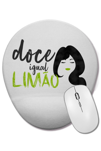 BASKI DÜNYASI Mouse Pad oval Doce igual Limao cu suport pentru încheietura mâinii