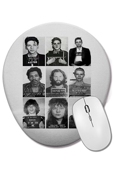 BASKI DÜNYASI Mouse Pad oval Mugshots cu suport pentru încheietura mâinii