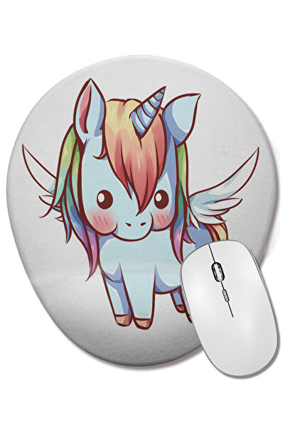 BASKI DÜNYASI Mouse Pad oval cu suport pentru încheietura mâinii, cu unicorn,...