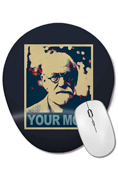 BASKI DÜNYASI Sigmund Freud Your Mom Freud 01 Mouse Pad oval cu suport pentru...