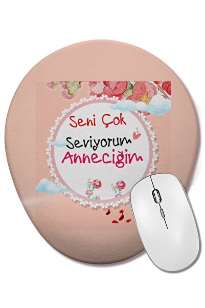 BASKI DÜNYASI Cadou pentru Ziua Mamei 050 Mouse Pad oval cu suport pentru înc...