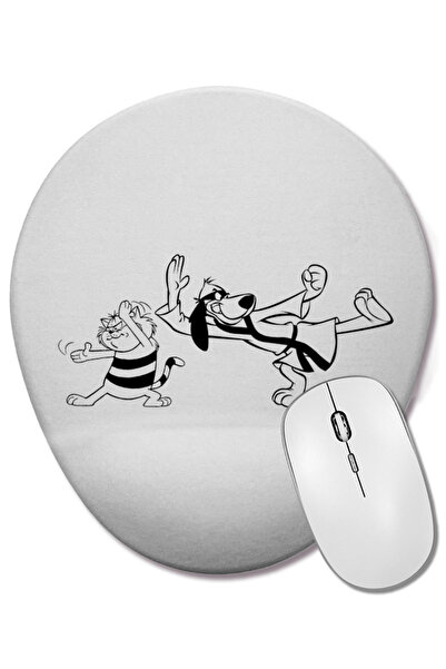 BASKI DÜNYASI Mouse Pad oval cu suport pentru încheietura mâinii Kung Fu Figh...