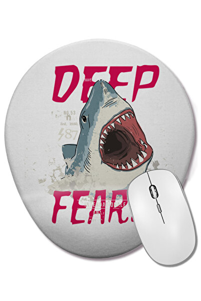 BASKI DÜNYASI Mouse Pad oval Deep Fear cu suport pentru încheietura mâinii