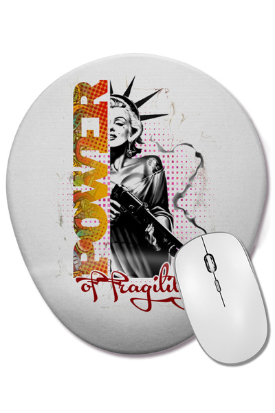 BASKI DÜNYASI Fragility Mouse Pad oval cu suport pentru încheietura mâinii
