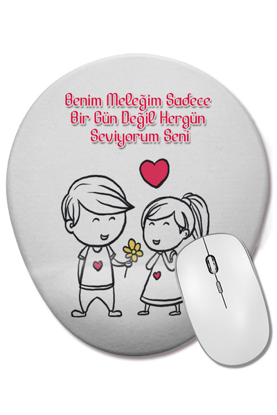 BASKI DÜNYASI Cadou pentru iubit de Ziua Îndrăgostiților 0113 Mouse Pad oval ...