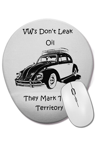 BASKI DÜNYASI Ретро стил Volkswagen Bilek Destekli Oval Mouse Pad
