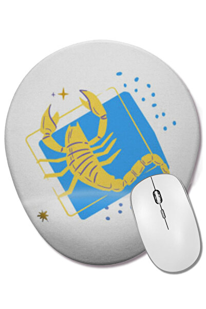 BASKI DÜNYASI Mouse Pad oval Scorpion Drawing cu suport pentru încheietura mâ...