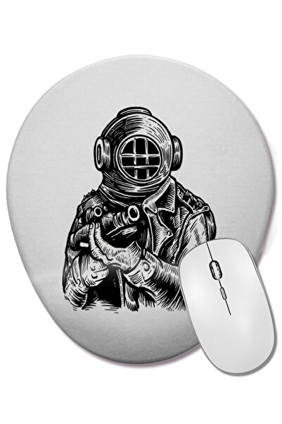 BASKI DÜNYASI Mouse Pad oval Diver Soldier cu suport pentru încheietura mâinii