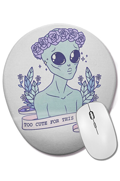 BASKI DÜNYASI Mouse Pad oval cu suport pentru încheietura mâinii, cu design d...