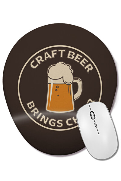 BASKI DÜNYASI Beer Craft Beer Brings Cheer Mouse Pad oval cu suport pentru în...
