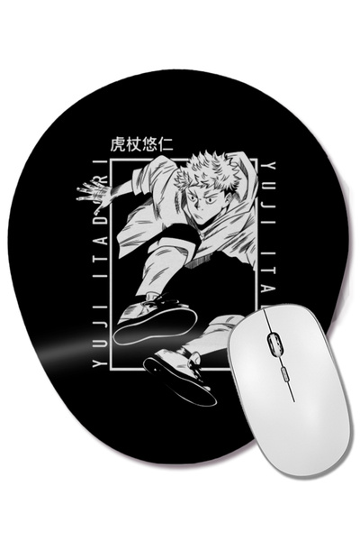 BASKI DÜNYASI Yuji itadori Mouse Pad oval cu suport pentru încheietura mâinii...