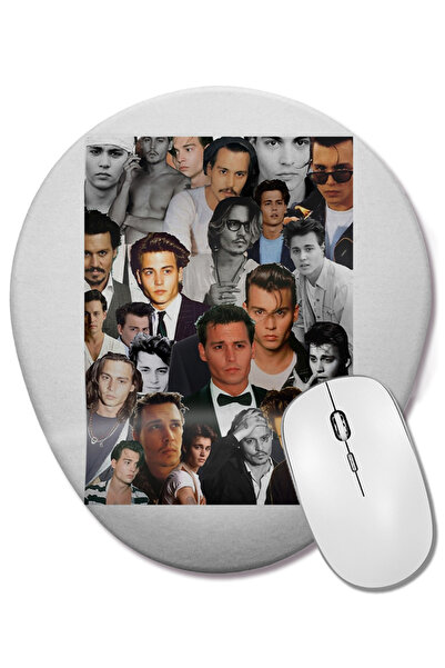 BASKI DÜNYASI Mouse Pad oval cu suport pentru încheietura mâinii Johnny Depp ...