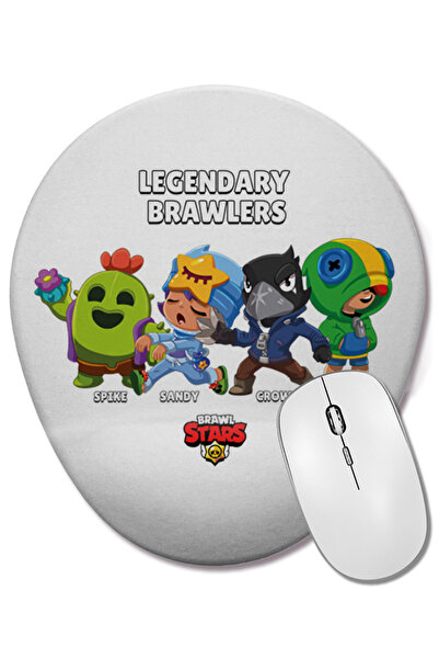 BASKI DÜNYASI Mouse Pad oval Brawl Stars Legendary cu suport pentru încheietu...
