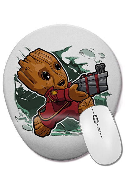 BASKI DÜNYASI Mouse Pad oval Baby Groot Super Tiny Groot cu suport pentru înc...