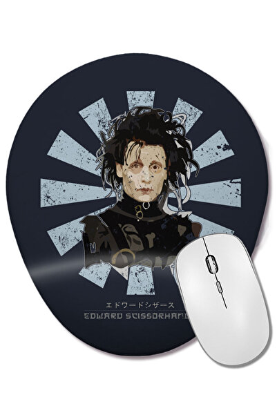 BASKI DÜNYASI Mouse Pad oval retro japonez Edward Scissorhands cu suport pent...