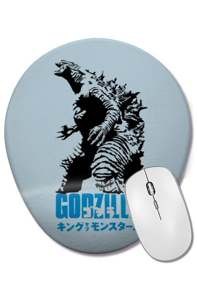 BASKI DÜNYASI Godzilla King Of The Monsters 02 Mouse Pad oval cu suport pentru încheietura mâinii