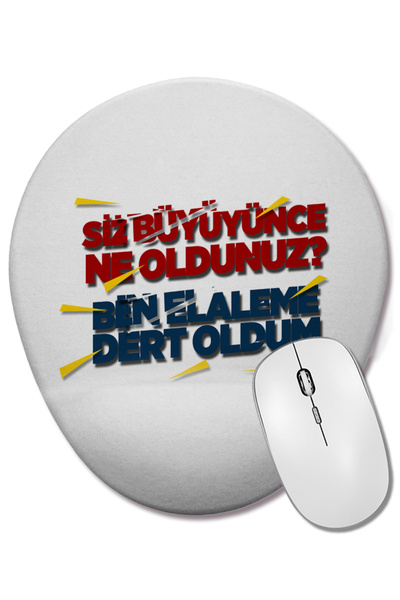 BASKI DÜNYASI Nu mă atingeți, mă deranjați. Mouse pad oval amuzant cu suport ...