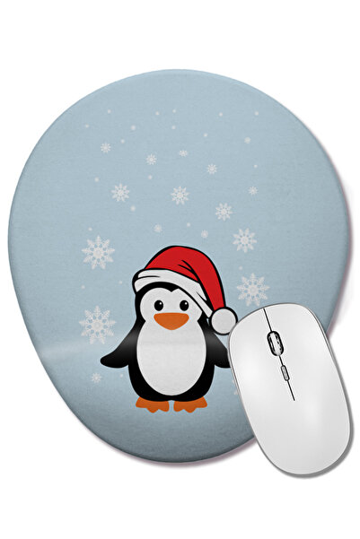 BASKI DÜNYASI Mouse Pad oval cu pălărie de Moș Crăciun, cu suport pentru înch...