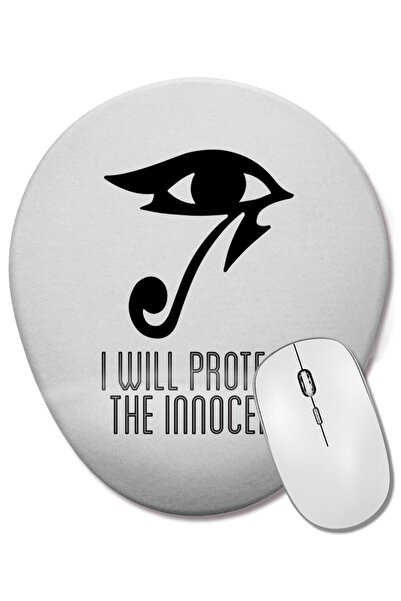 BASKI DÜNYASI Pharah I Will Protect The Innocent Mouse Pad oval cu suport pen...