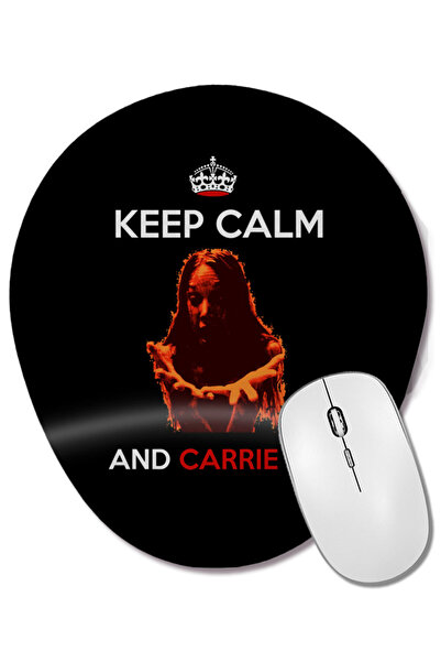 BASKI DÜNYASI Keep Calm and Carry On Mouse Pad oval cu suport pentru încheiet...