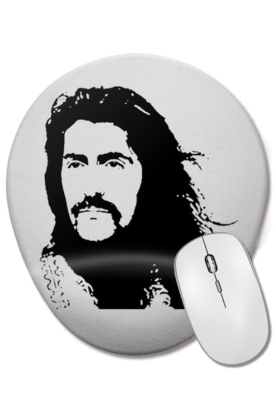 BASKI DÜNYASI Barış Manço 2 Οβάλ ποντίκι με υποστήριξη καρπού