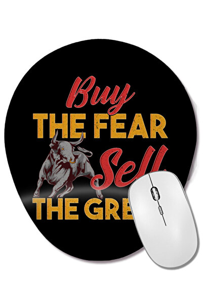 BASKI DÜNYASI Cumpărați The Fear, vindeți The Greed Trading & Investing Mouse Pad oval cu suport pentru încheietura mâinii