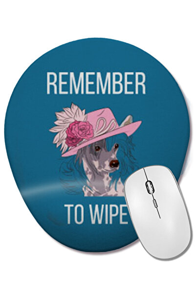 BASKI DÜNYASI Mouse Pad oval CUTE DOG cu suport pentru încheietura mâinii