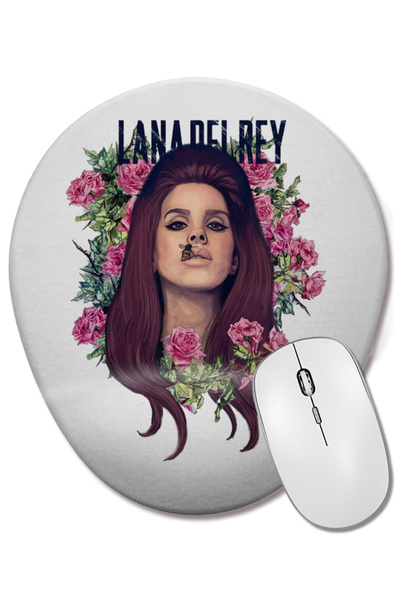 BASKI DÜNYASI Mouse Pad oval Lana Del Rey Flower Of Lana cu suport pentru înc...