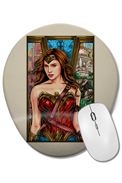 BASKI DÜNYASI Mouse Pad oval Wonder Woman cu suport pentru încheietura mâinii
