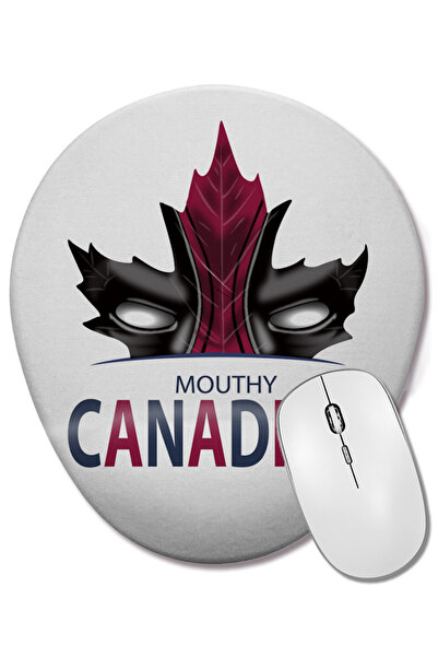 BASKI DÜNYASI Mouse Pad oval Mouthy Canadian cu suport pentru încheietura mâinii