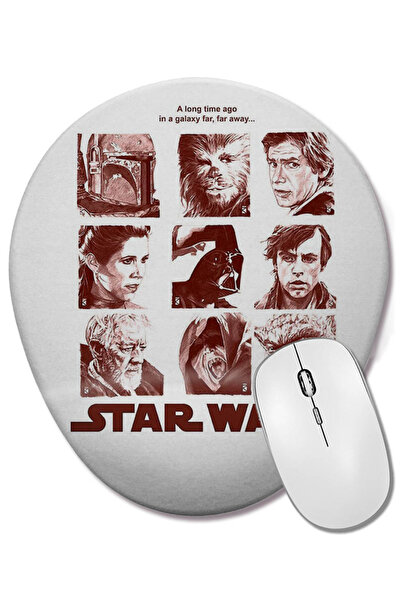 BASKI DÜNYASI Star Wars A Long Time Ago Mouse Pad oval cu suport pentru înche...