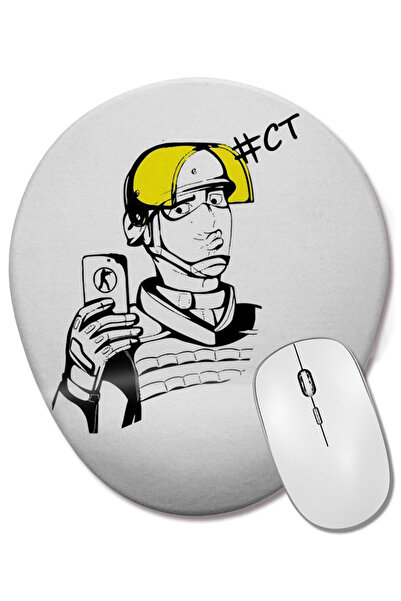 BASKI DÜNYASI Mouse Pad oval pentru selfie-uri cu suport pentru încheietura m...