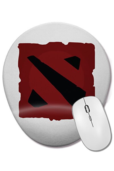 BASKI DÜNYASI Mouse Pad oval cu logo Dota 2 cu suport pentru încheietura mâinii