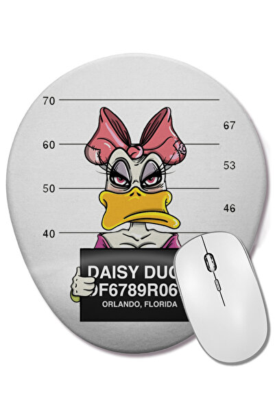 BASKI DÜNYASI Mouse Pad oval Daisy Duck cu suport pentru încheietura mâinii