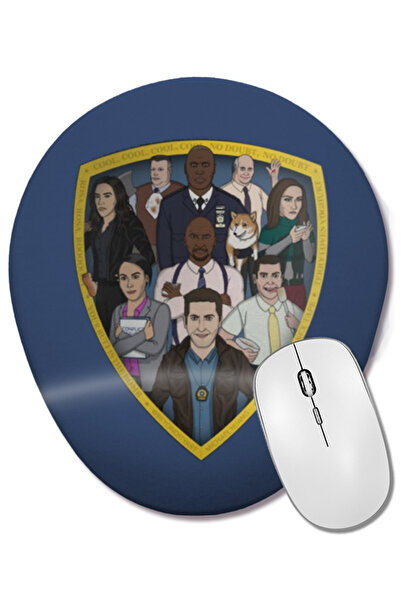 BASKI DÜNYASI Brooklyn Nine Nine Art The Cast Mouse Pad oval cu suport pentru încheietura mâinii