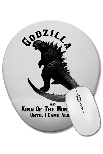 BASKI DÜNYASI Godzilla King Of The Monsters 03 Mouse Pad oval cu suport pentru încheietura mâinii