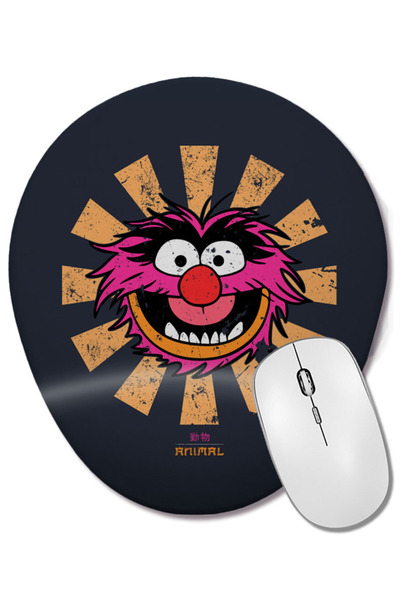 BASKI DÜNYASI Mouse Pad oval cu suport pentru încheietura mâinii, în stil retro japonez, cu Muppets